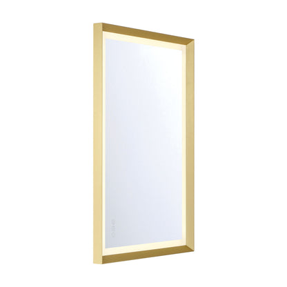 Eurofase Lighting Artell 36" 1-Light Integrated LED Brushed Gold Aluminum Frame Rectangle Dimmable Mirror