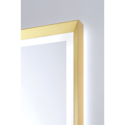 Eurofase Lighting Artell 36" 1-Light Integrated LED Brushed Gold Aluminum Frame Rectangle Dimmable Mirror