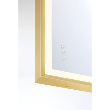 Eurofase Lighting Artell 36" 1-Light Integrated LED Brushed Gold Aluminum Frame Rectangle Dimmable Mirror