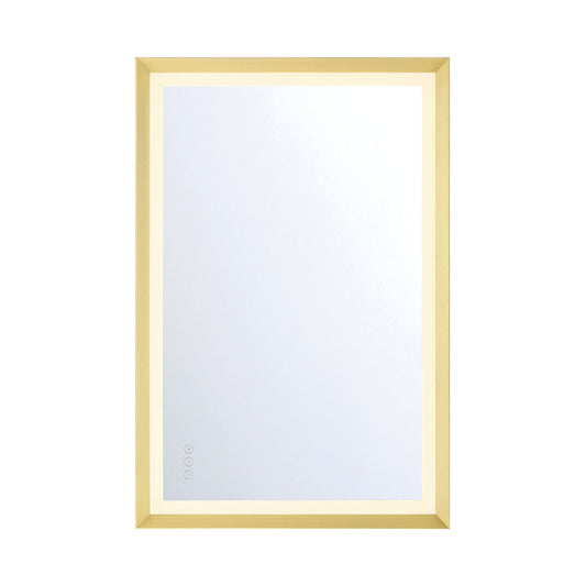 Eurofase Lighting Artell 36" 1-Light Integrated LED Brushed Gold Aluminum Frame Rectangle Dimmable Mirror
