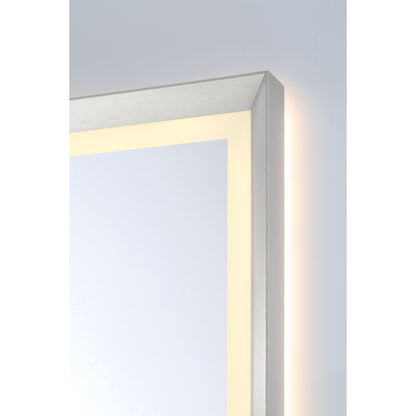 Eurofase Lighting Artell 36" 1-Light Integrated LED Brushed Silver Aluminum Frame Rectangle Dimmable Mirror