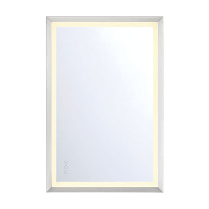 Eurofase Lighting Artell 36" 1-Light Integrated LED Brushed Silver Aluminum Frame Rectangle Dimmable Mirror