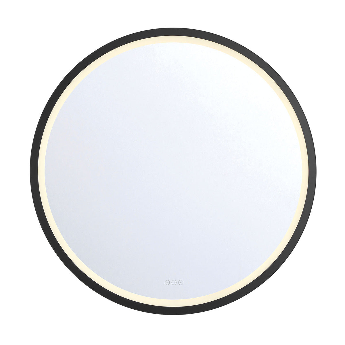 Eurofase Lighting Artell 42" 1-Light Integrated LED Brushed Black Aluminum Frame Round Dimmable Mirror