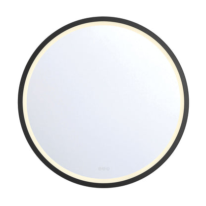 Eurofase Lighting Artell 42" 1-Light Integrated LED Brushed Black Aluminum Frame Round Dimmable Mirror