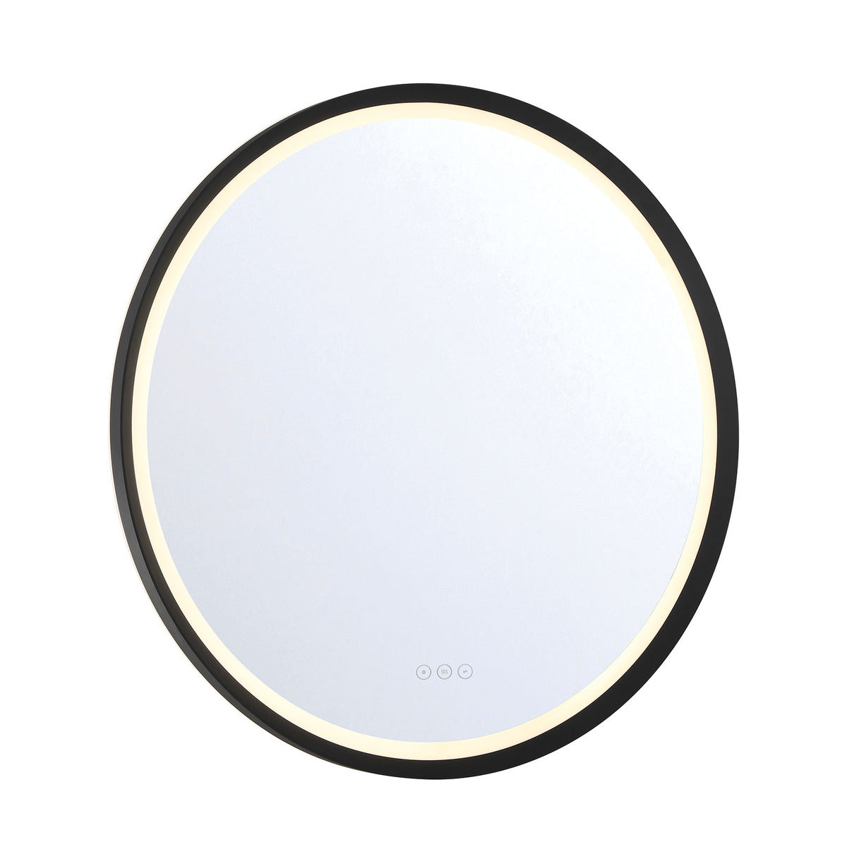 Eurofase Lighting Artell 42" 1-Light Integrated LED Brushed Black Aluminum Frame Round Dimmable Mirror