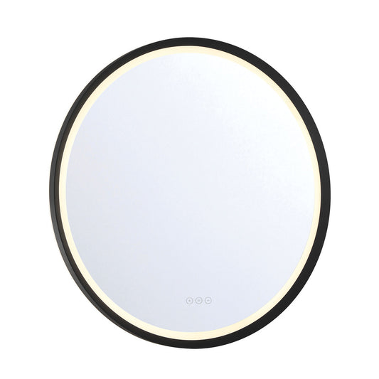 Eurofase Lighting Artell 42" 1-Light Integrated LED Brushed Black Aluminum Frame Round Dimmable Mirror