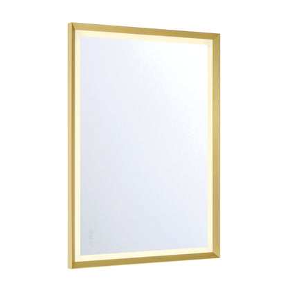 Eurofase Lighting Artell 42" 1-Light Integrated LED Brushed Gold Aluminum Frame Rectangle Dimmable Mirror