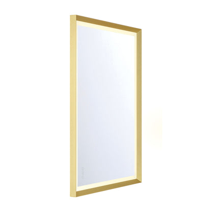 Eurofase Lighting Artell 42" 1-Light Integrated LED Brushed Gold Aluminum Frame Rectangle Dimmable Mirror