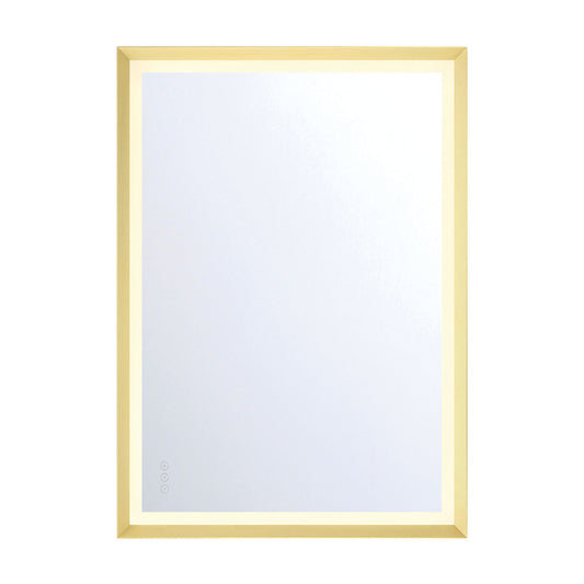 Eurofase Lighting Artell 42" 1-Light Integrated LED Brushed Gold Aluminum Frame Rectangle Dimmable Mirror