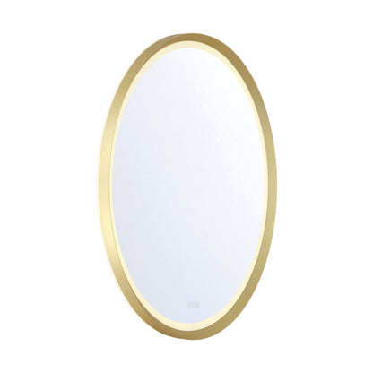 Eurofase Lighting Artell 42" 1-Light Integrated LED Brushed Gold Aluminum Frame Round Dimmable Mirror