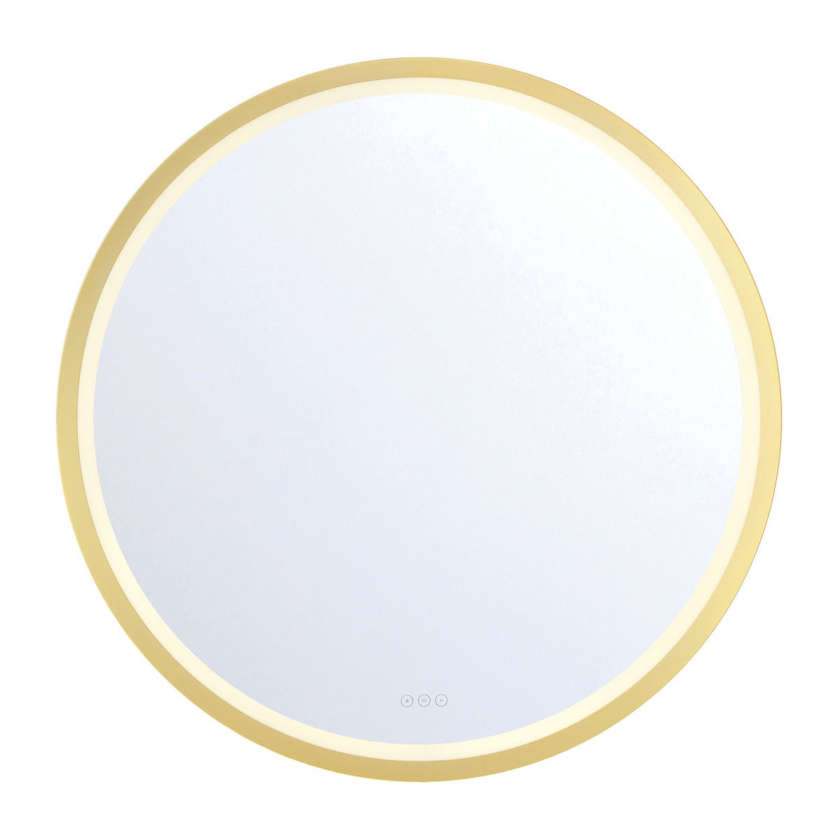 Eurofase Lighting Artell 42" 1-Light Integrated LED Brushed Gold Aluminum Frame Round Dimmable Mirror