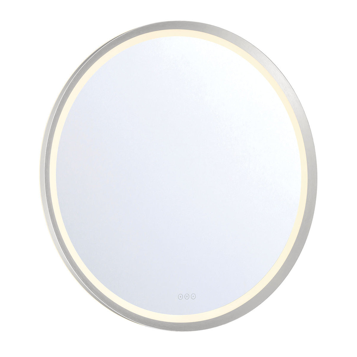 Eurofase Lighting Artell 42" 1-Light Integrated LED Brushed Silver Aluminum Frame Round Dimmable Mirror