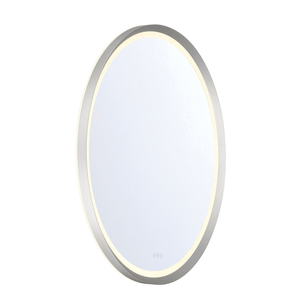 Eurofase Lighting Artell 42" 1-Light Integrated LED Brushed Silver Aluminum Frame Round Dimmable Mirror
