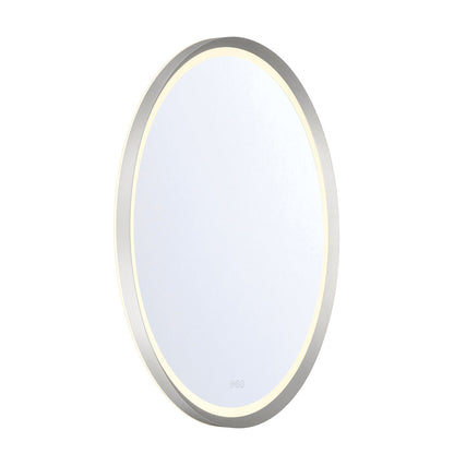 Eurofase Lighting Artell 42" 1-Light Integrated LED Brushed Silver Aluminum Frame Round Dimmable Mirror