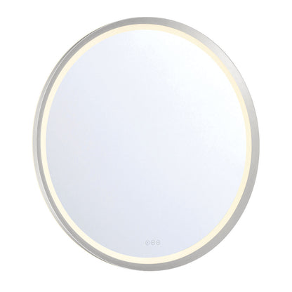 Eurofase Lighting Artell 42" 1-Light Integrated LED Brushed Silver Aluminum Frame Round Dimmable Mirror
