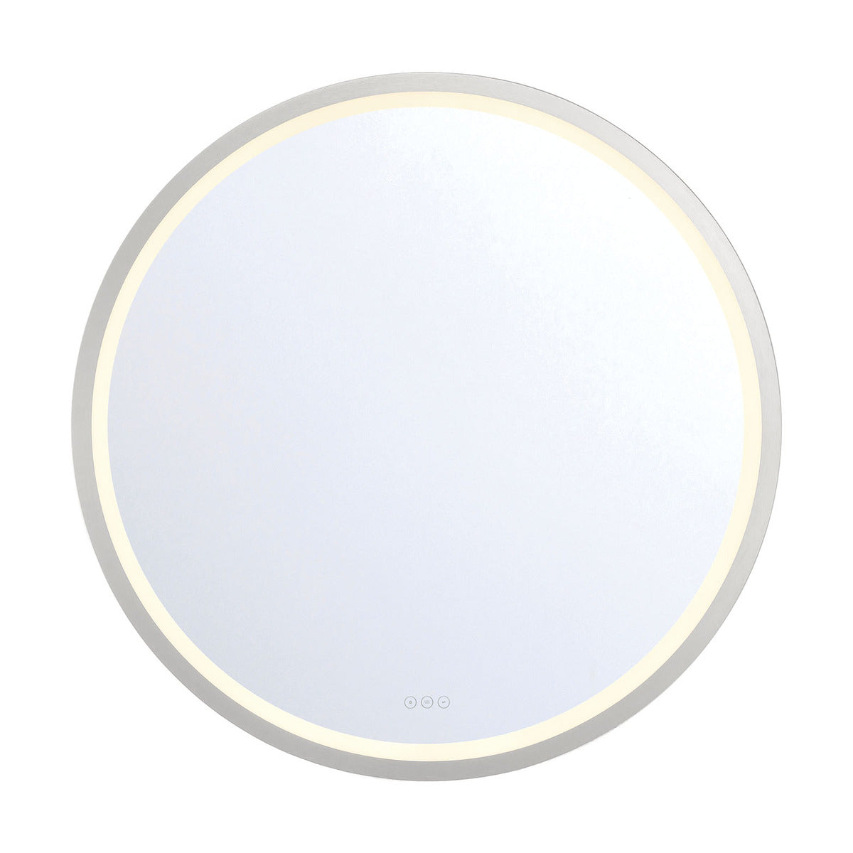 Eurofase Lighting Artell 42" 1-Light Integrated LED Brushed Silver Aluminum Frame Round Dimmable Mirror