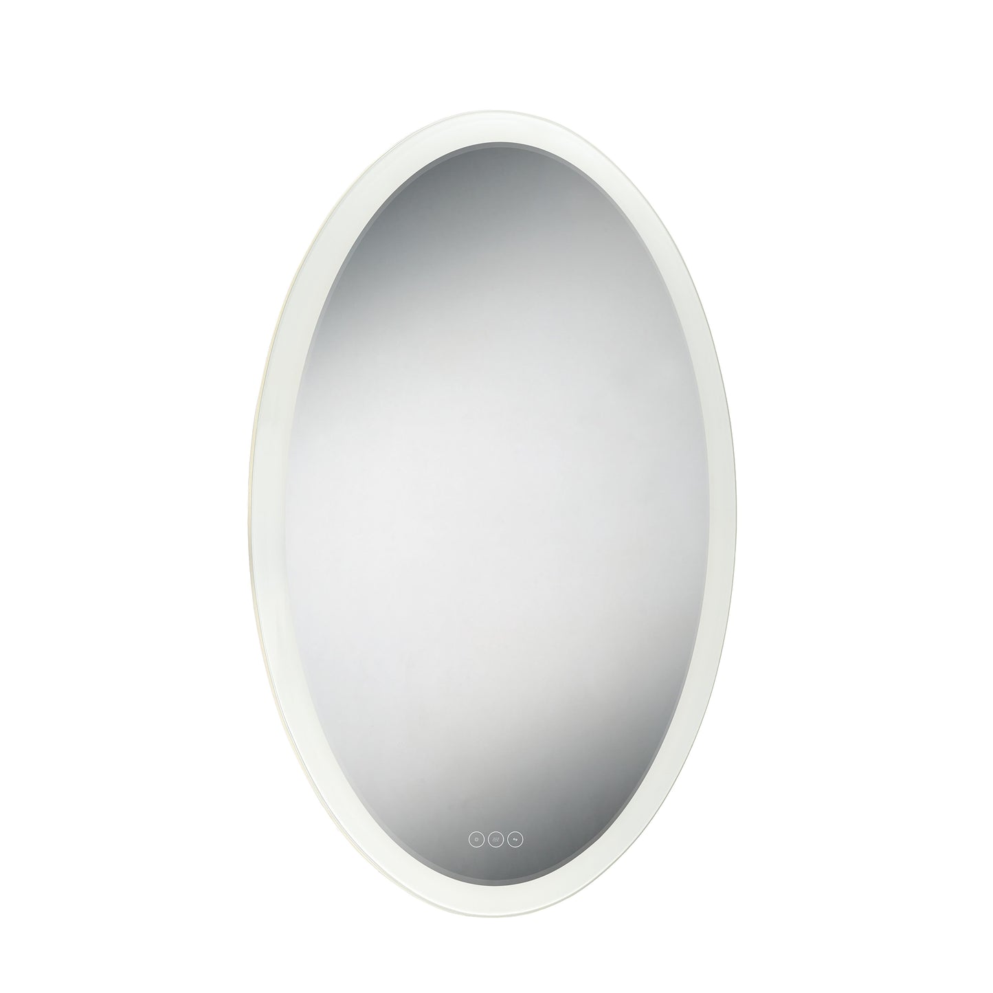 Eurofase Lighting Benji 32" Integrated LED Edge-Lit Anodized Silver Dimmable Oval Mirror