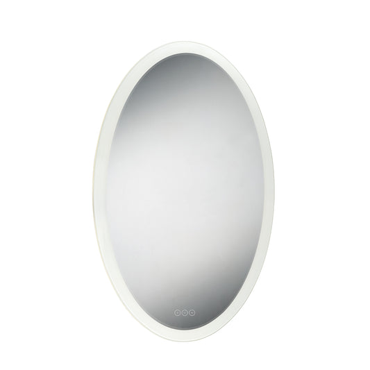 Eurofase Lighting Benji 32" Integrated LED Edge-Lit Anodized Silver Dimmable Oval Mirror