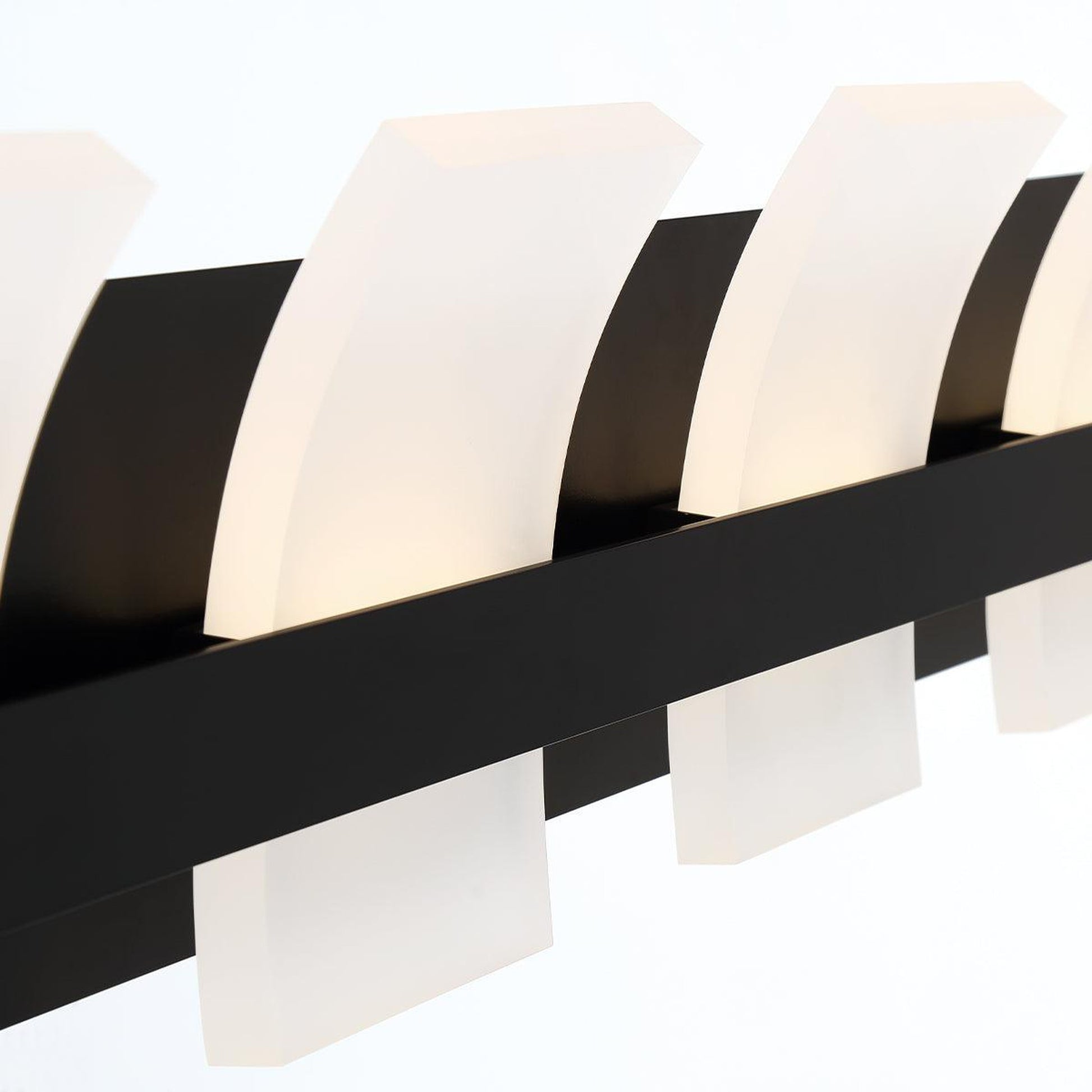 Eurofase Lighting Cambridge 36" 5-Light Dimmable Matte Black Integrated LED Bath Bar With Frosted Acrylic Shades