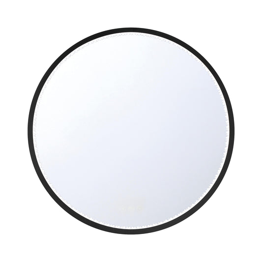 Eurofase Lighting Cerissa 30" Integrated LED Anodized Black Frame Dimmable Round Mirror