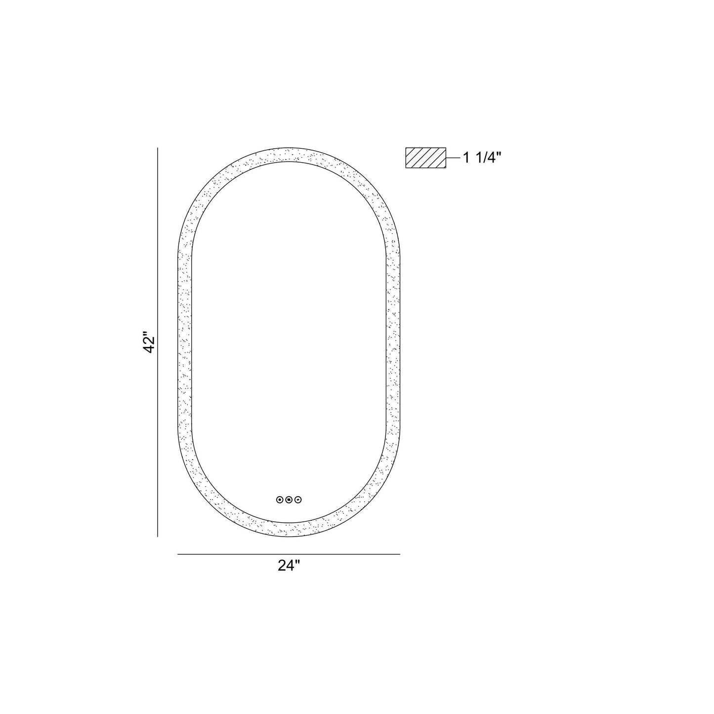 Eurofase Lighting Eslo 42" Integrated LED Frosted Glass Oval Mirror