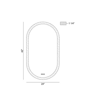 Eurofase Lighting Eslo 42" Integrated LED Frosted Glass Oval Mirror