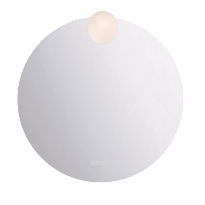 Eurofase Lighting Gia 37" 1-Light Integrated Opal Aluminum Frameless Round Dimmable Mirror