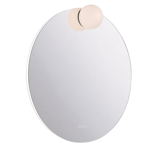 Eurofase Lighting Gia 37" 1-Light Integrated Opal Aluminum Frameless Round Dimmable Mirror