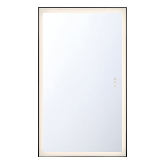 Eurofase Lighting Lenora 54" Integrated LED Anodized Black Glass Frame Rectangle Dimmable Mirror