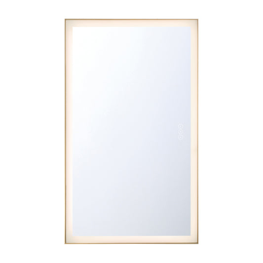 Eurofase Lighting Lenora 54" Integrated LED Anodized Gold Glass Frame Rectangle Dimmable Mirror