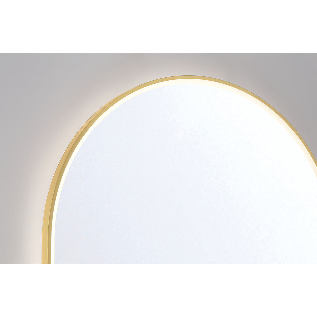 Eurofase Lighting Linden 36" 1-Light Integrated Gold Aluminum Frame Oval Dimmable Mirror With L Shape Shelf