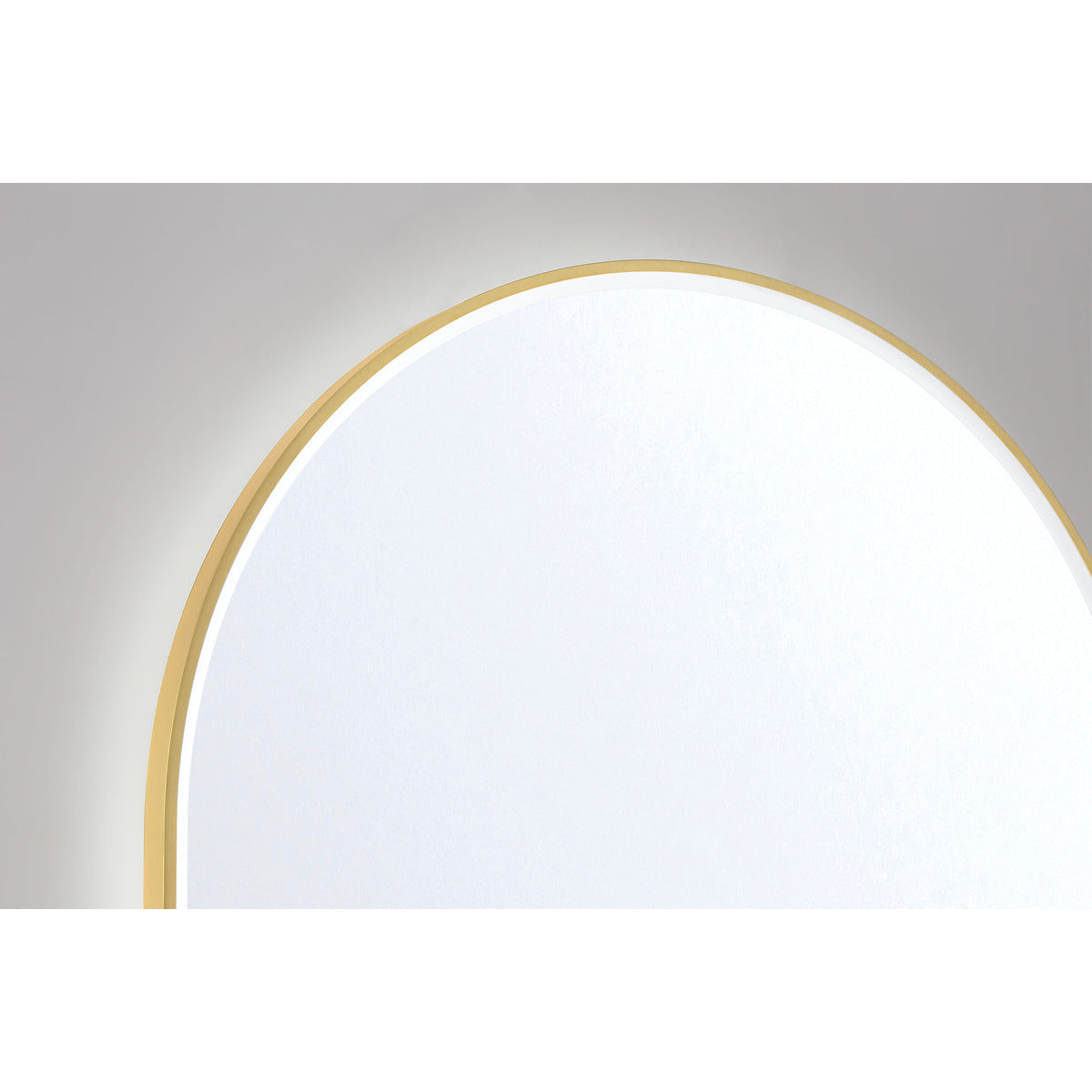 Eurofase Lighting Linden 36" 1-Light Integrated Gold Aluminum Frame Oval Dimmable Mirror With L Shape Shelf