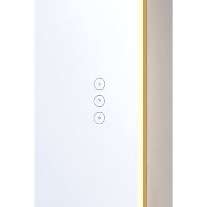 Eurofase Lighting Linden 36" 1-Light Integrated Gold Aluminum Frame Oval Dimmable Mirror With L Shape Shelf