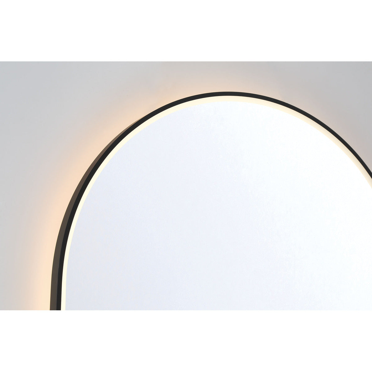 Eurofase Lighting Linden 36" 1-Light Integrated Matte Black Aluminum Frame Oval Dimmable Mirror With L Shape Shelf