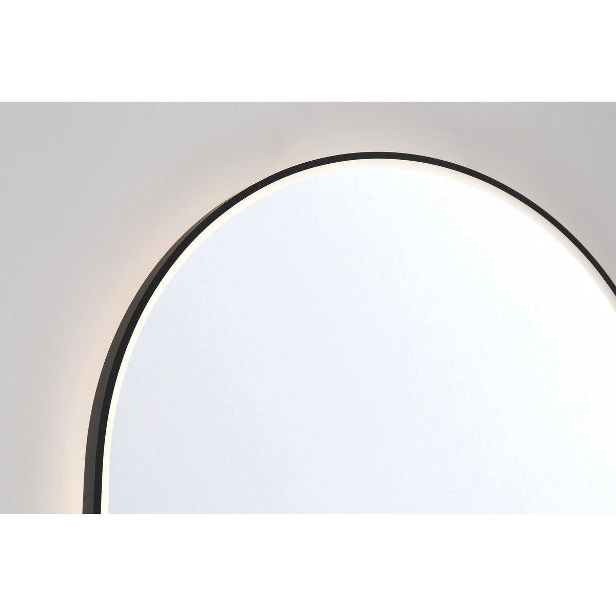 Eurofase Lighting Linden 36" 1-Light Integrated Matte Black Aluminum Frame Oval Dimmable Mirror With L Shape Shelf