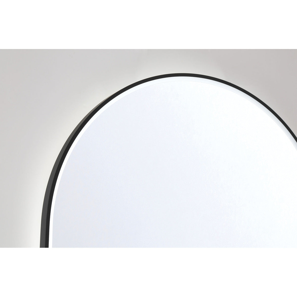 Eurofase Lighting Linden 36" 1-Light Integrated Matte Black Aluminum Frame Oval Dimmable Mirror With L Shape Shelf