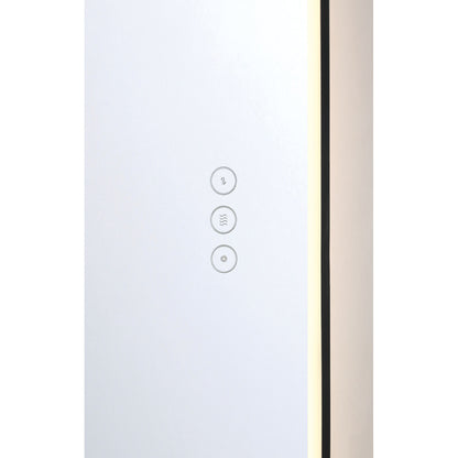 Eurofase Lighting Linden 36" 1-Light Integrated Matte Black Aluminum Frame Oval Dimmable Mirror With L Shape Shelf