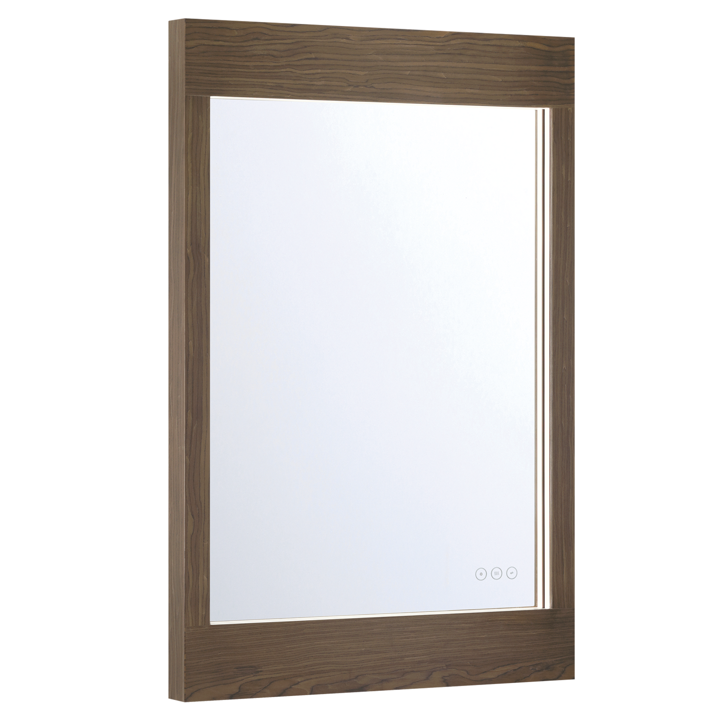 Eurofase Lighting Mogano 36" Integrated LED Dark Walnut Wood Acrylic Frame Rectangle Freestanding Dimmable Mirror