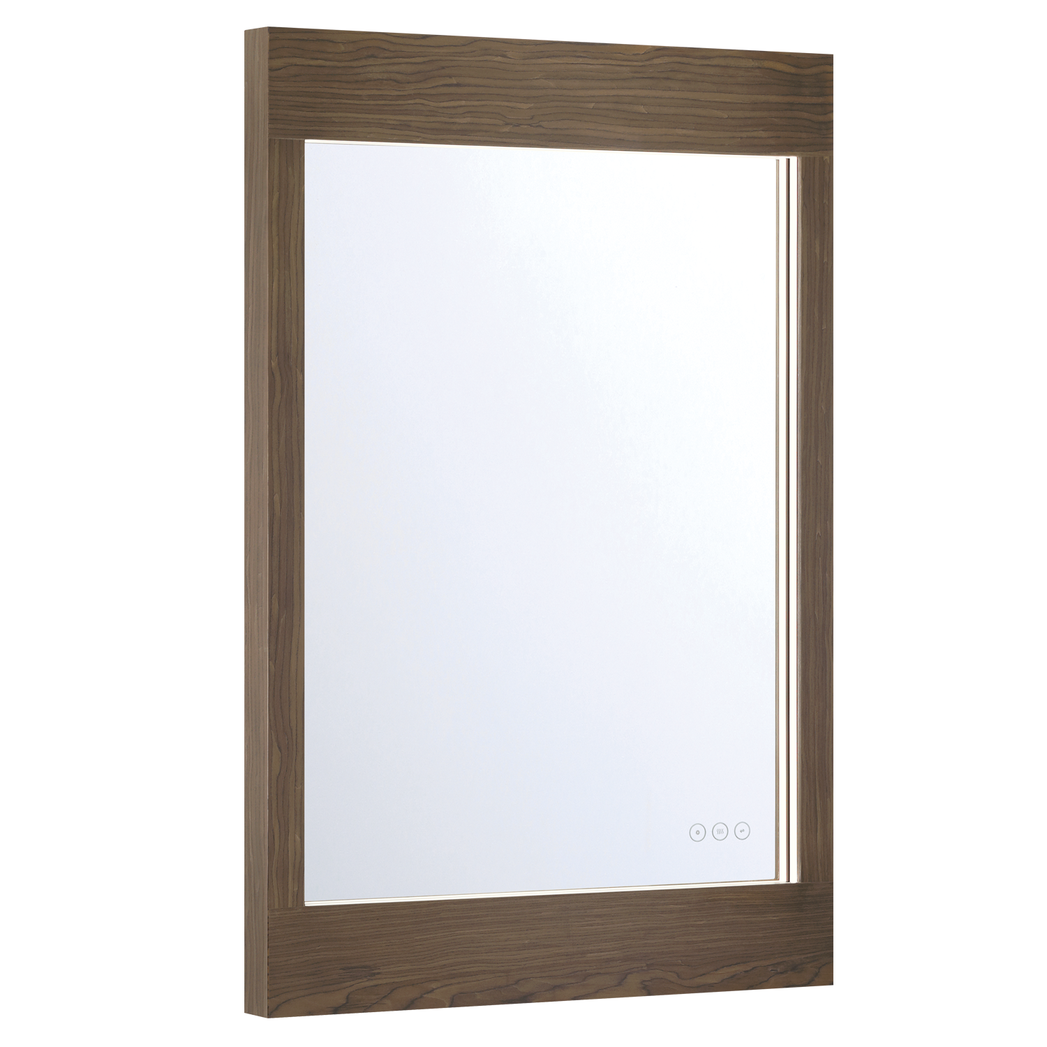 Eurofase Lighting Mogano 36" Integrated LED Dark Walnut Wood Acrylic Frame Rectangle Freestanding Dimmable Mirror