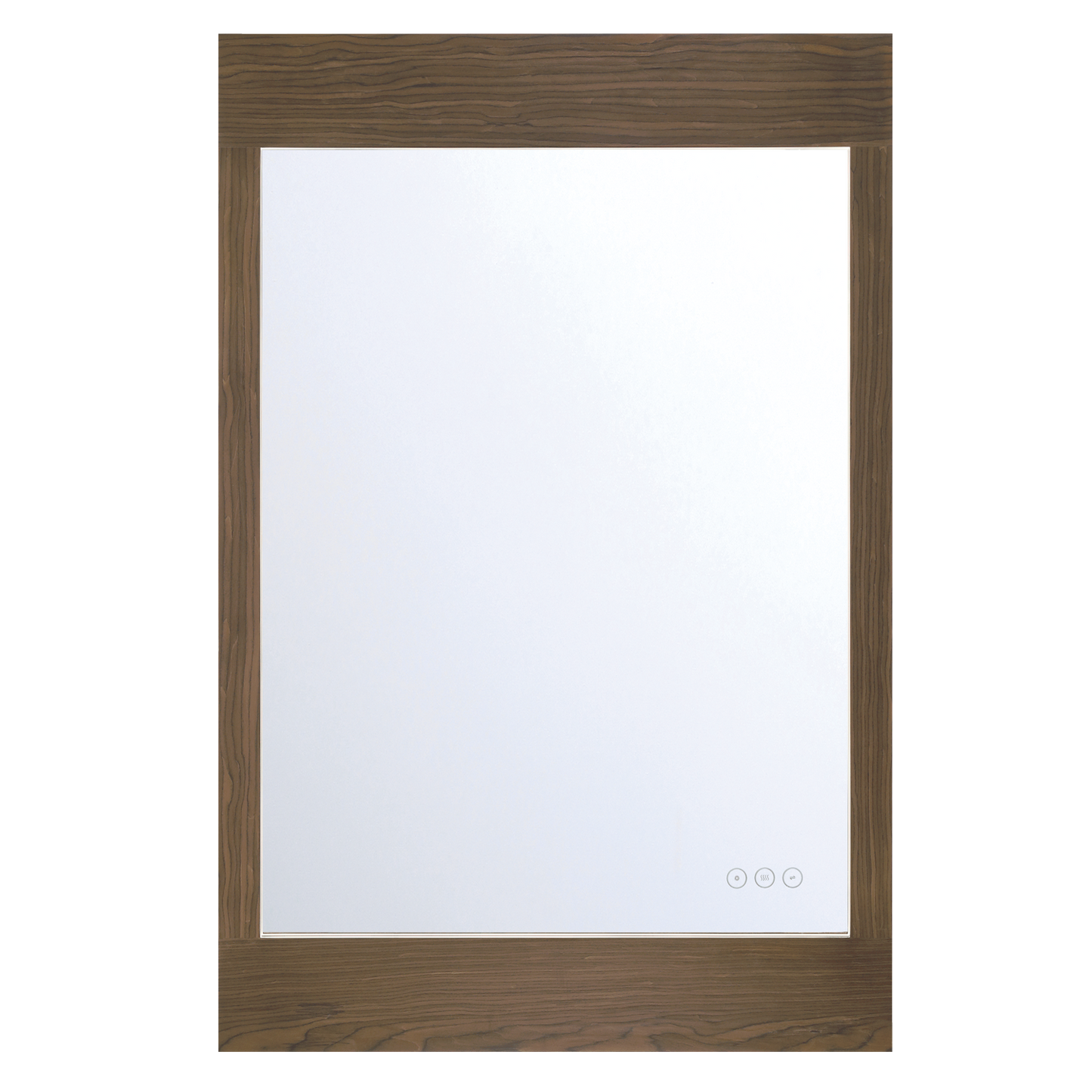Eurofase Lighting Mogano 36" Integrated LED Dark Walnut Wood Acrylic Frame Rectangle Freestanding Dimmable Mirror