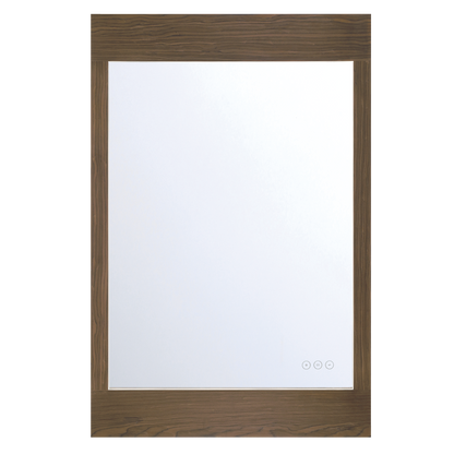 Eurofase Lighting Mogano 36" Integrated LED Dark Walnut Wood Acrylic Frame Rectangle Freestanding Dimmable Mirror