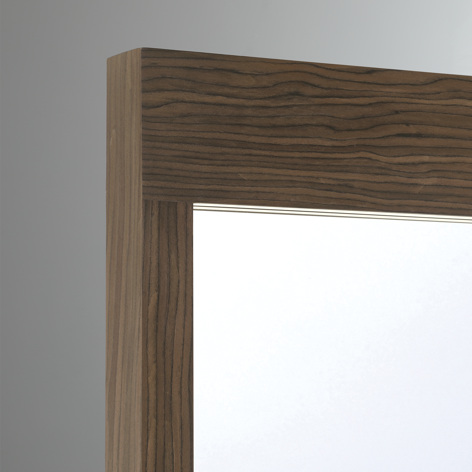 Eurofase Lighting Mogano 36" Integrated LED Dark Walnut Wood Acrylic Frame Rectangle Freestanding Dimmable Mirror