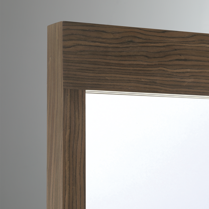 Eurofase Lighting Mogano 36" Integrated LED Dark Walnut Wood Acrylic Frame Rectangle Freestanding Dimmable Mirror