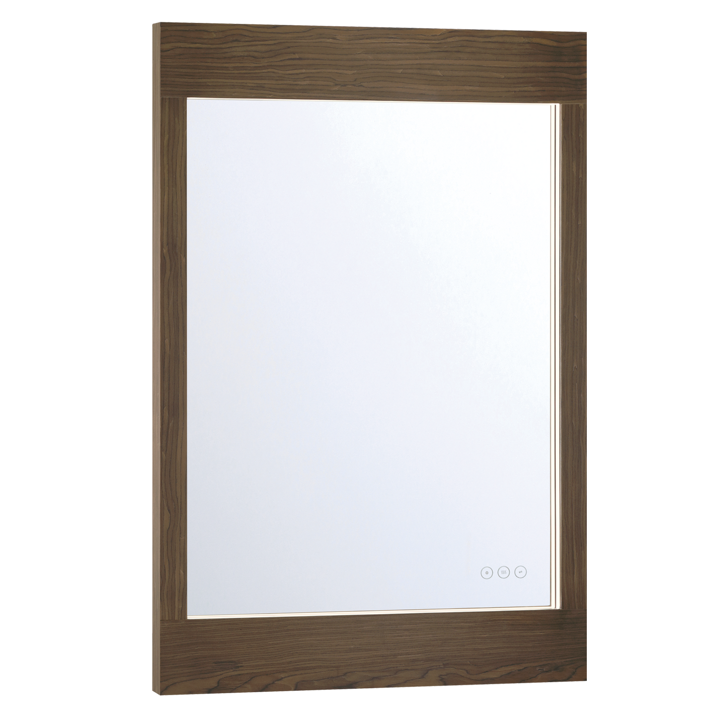 Eurofase Lighting Mogano 36" Integrated LED Dark Walnut Wood Acrylic Frame Rectangle Freestanding Dimmable Mirror