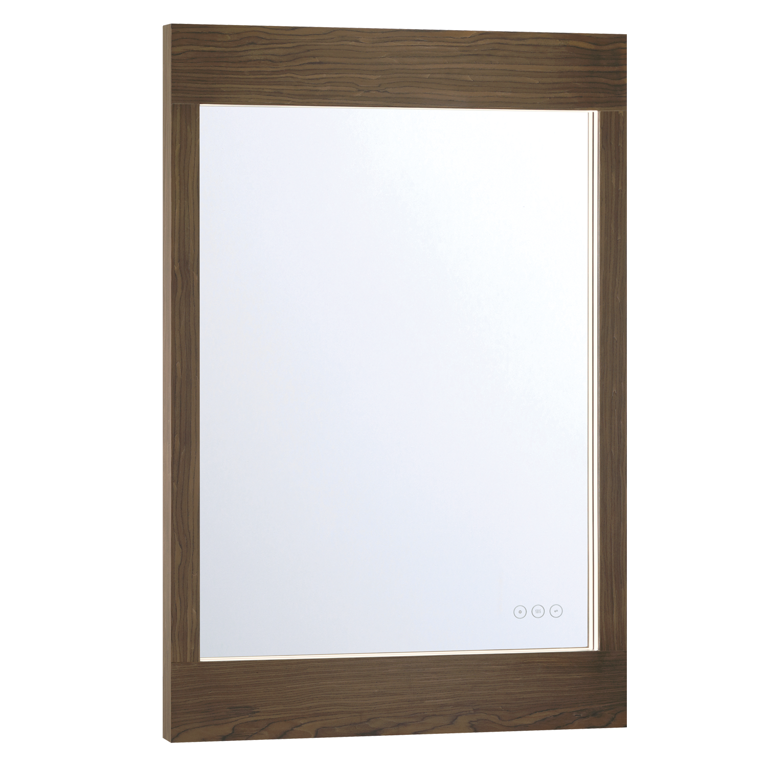 Eurofase Lighting Mogano 36" Integrated LED Dark Walnut Wood Acrylic Frame Rectangle Freestanding Dimmable Mirror