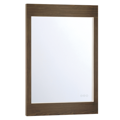 Eurofase Lighting Mogano 36" Integrated LED Dark Walnut Wood Acrylic Frame Rectangle Freestanding Dimmable Mirror