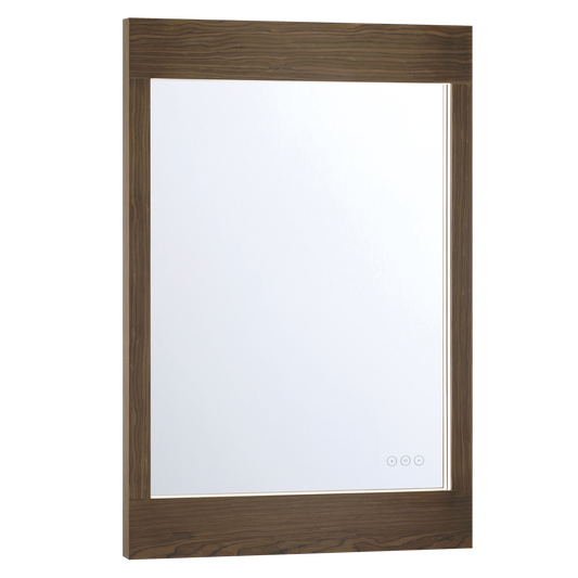 Eurofase Lighting Mogano 36" Integrated LED Dark Walnut Wood Acrylic Frame Rectangle Freestanding Dimmable Mirror