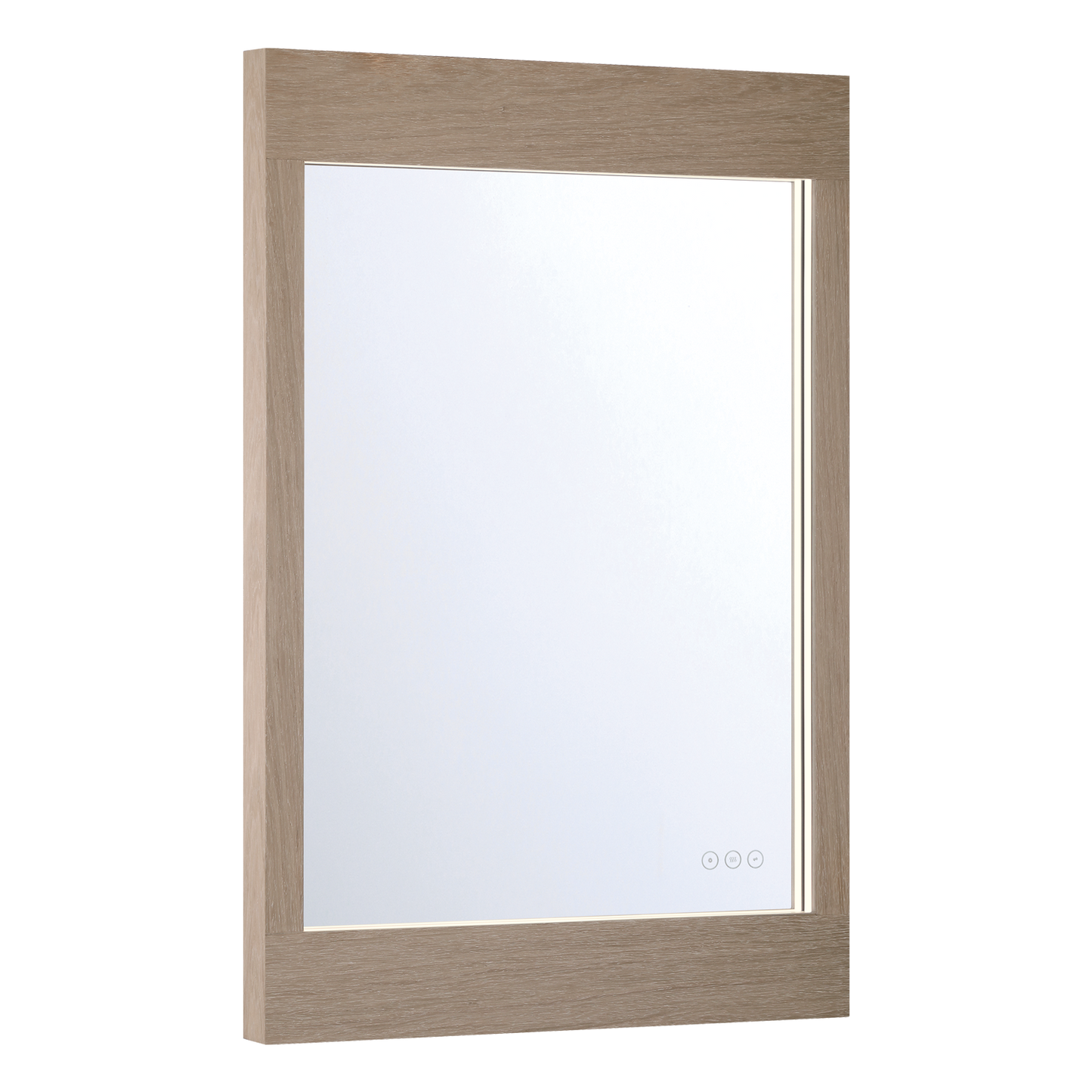 Eurofase Lighting Mogano 36" Integrated LED White Oak Wood Acrylic Frame Rectangle Freestanding Dimmable Mirror