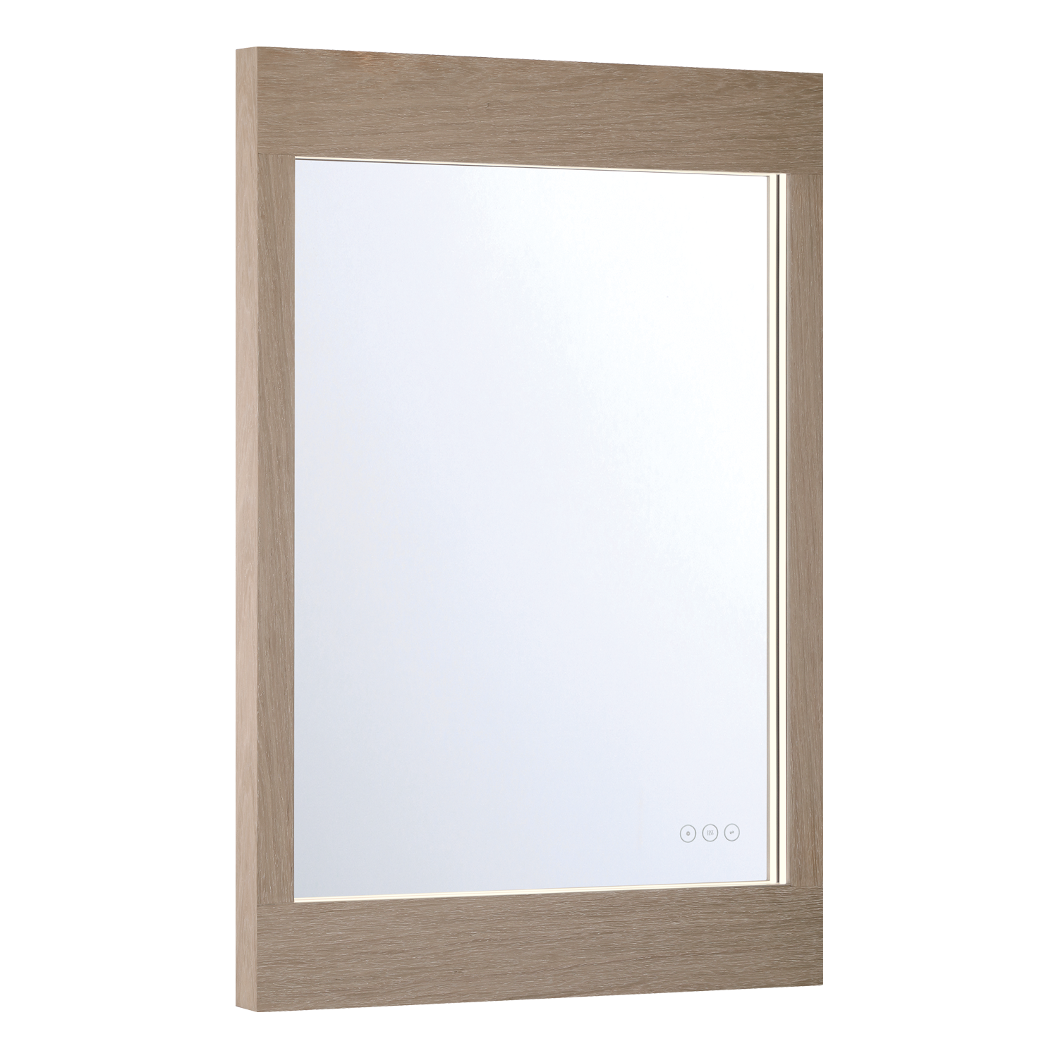 Eurofase Lighting Mogano 36" Integrated LED White Oak Wood Acrylic Frame Rectangle Freestanding Dimmable Mirror