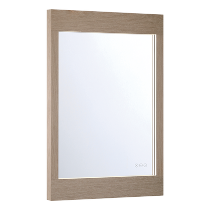 Eurofase Lighting Mogano 36" Integrated LED White Oak Wood Acrylic Frame Rectangle Freestanding Dimmable Mirror